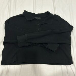 Zara Cropped Collar Black Long Sleeve